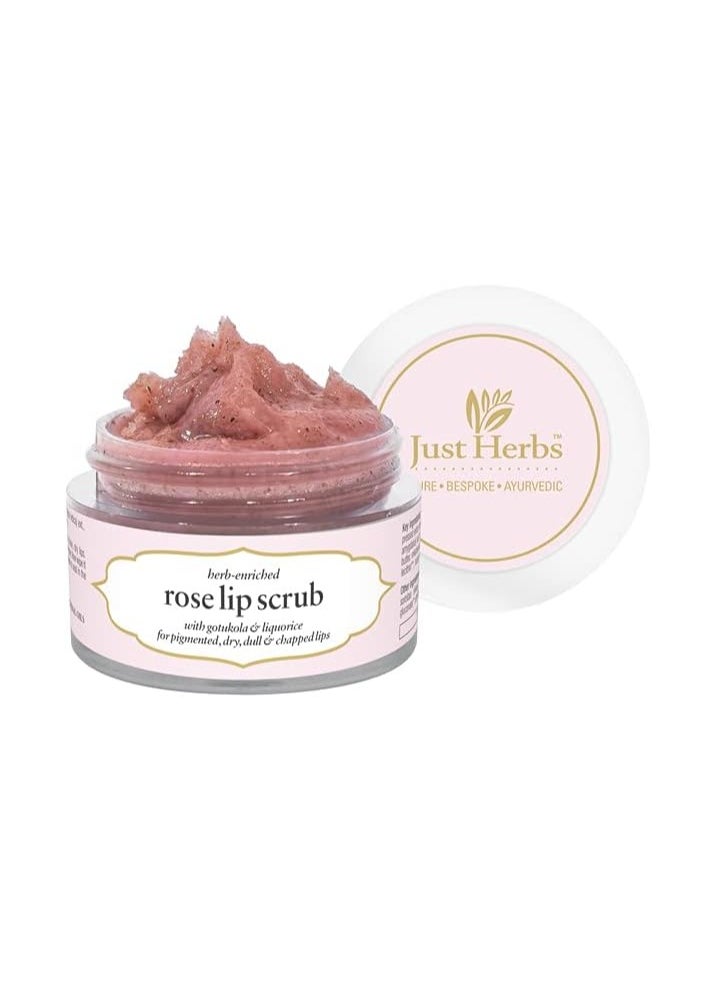 Just Herbs Just Herbs Ayurvedic & Vegan Rose Lip Scrub & Lip Mask duo pack for Chapped, Pigmented & Dark lips,30gm  - Image 2