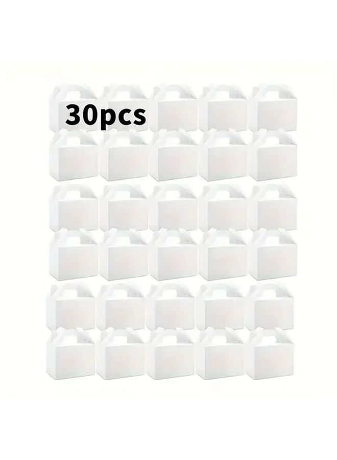 White Gift Boxes With Handles 30pcs For Parties Weddings Holidays Birthdays - Image 4