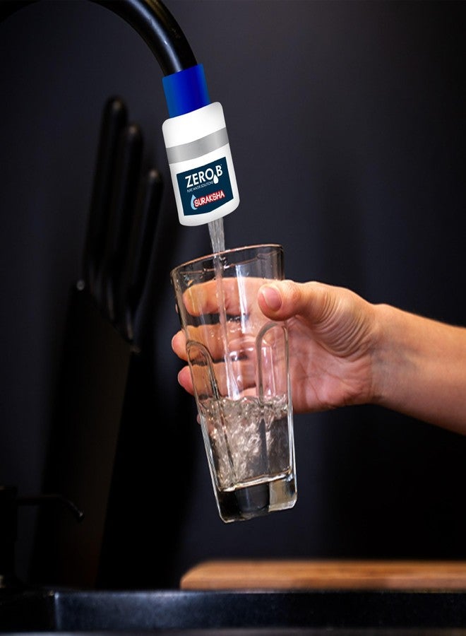 Zero B Suraksha Tap Filter Attachment | 3-Stage Water Purification | Kills 99.99% Bacteria & Viruses|7500L Capacity |Compatible with Hard & Normal Water| Ideal for Kitchen Bathroom Outdoor |Pack of 1 - Image 4