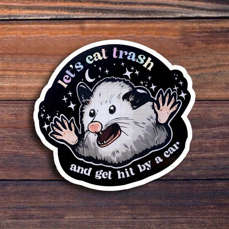 Lets Eat Trash Sticker 3 Inch Quirky Humor for Notebooks Planners Students - Image 1