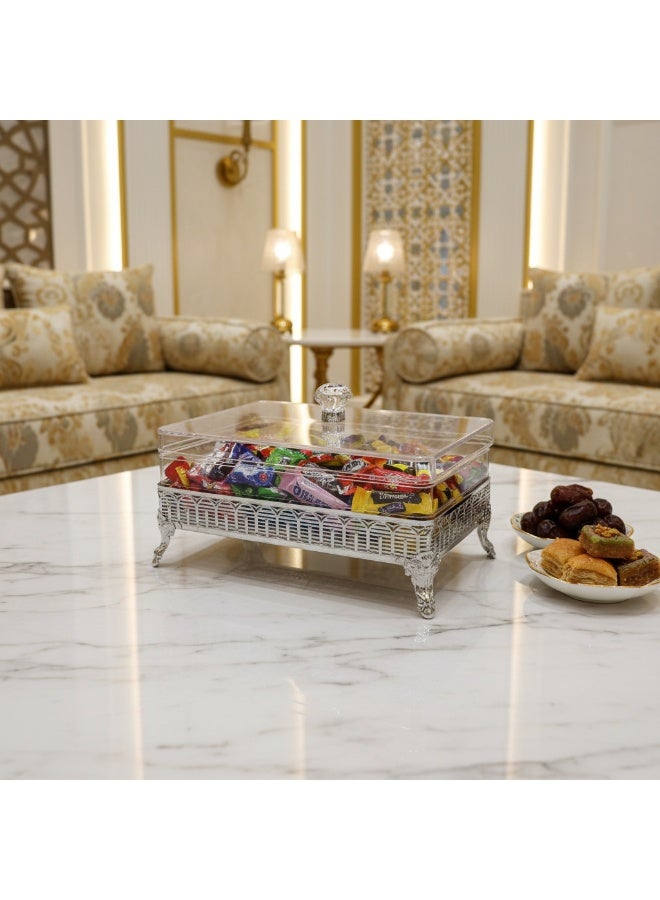 DELUXE ACRALIC CANDY BOX WITH METAL HOLDER 26*20*10CM - Image 2