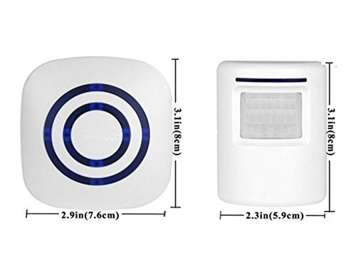 Enegg Wireless Home Security Driveway Alarm, Enegg Entry Alert, Visitor Door Bell Chime with 2 Plug-in Receiver and 1 PIR Motion Sensor Detector Alert System, Quality Sound and LED, 38 Melodies - Image 2