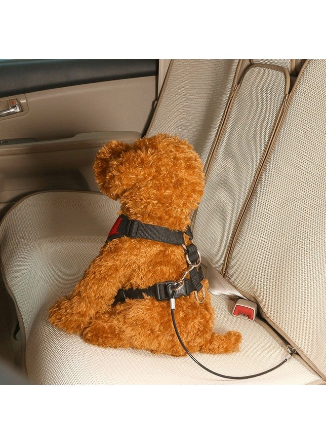 موغوكو حزام أمان السيارة للكلاب الأليفة، كابل أمان للسيارة للكلاب مطلي بالفولاذ المقاوم للصدأ ومقاوم للمضغ، مقود مزدوج غير قابل للمضغ للحيوانات الأليفة - 16 بوصة، أسود - Image 3