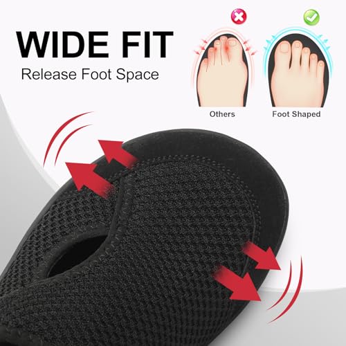 LeIsfIt أحذية لي إيس فيت النسائية الواسعة لمرضى السكري أحذية مشي قابلة للتعديل خفيفة الوزن تنفسية أحذية رياضية بدون ارتفاع للعرض الواسع التهاب المفاصل وذمة القدمين باللون الأسود مقاس 9 - Image 2