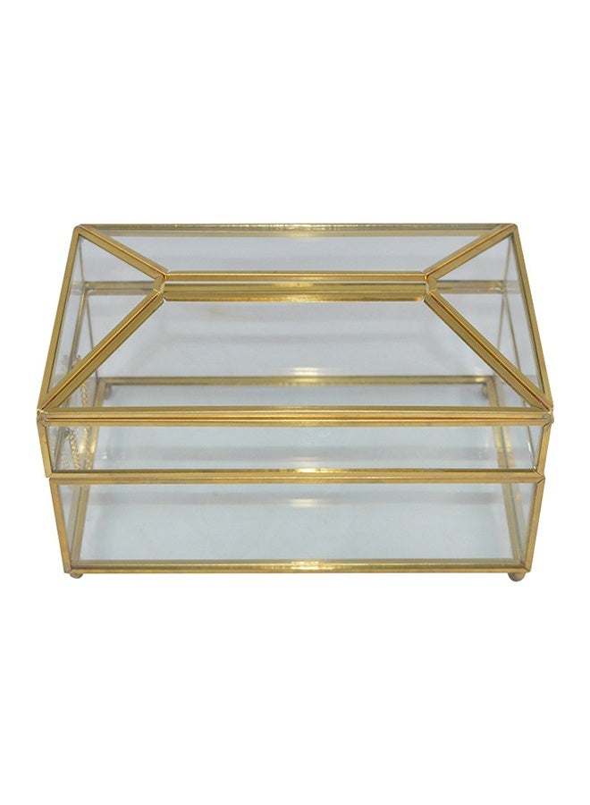 Creative Designed Elegant Tissue Paper Holder Box Clear/Gold - Image 2