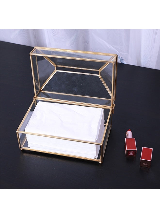 Creative Designed Elegant Tissue Paper Holder Box Clear/Gold - Image 3