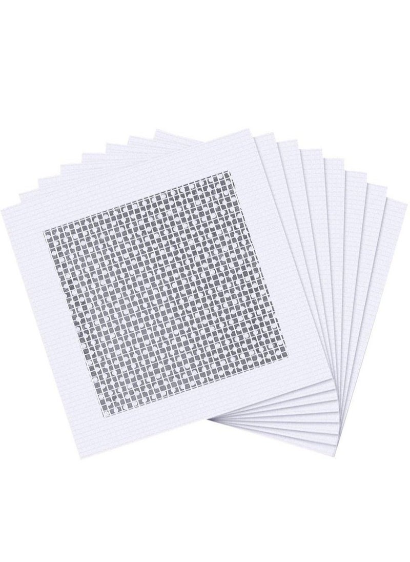 Fiberglass Wall Repair Patch Kit, 8 PCS Drywall Plaster Screen Patch for Covering Cracks Holes Blemishes on Vinyl Siding Fence, Aluminum Self Adhesive Patches for Drywall Plasterboard (White)  - Image 1