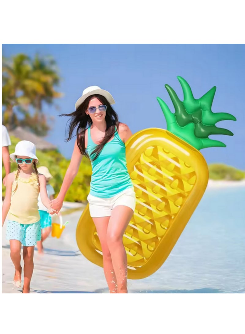 1 قطعة من العوامات الكبيرة للحمامات، عوامة أناناس عملاقة لحفلات حمام السباحة، عوامة ألعاب للأطفال والكبار لحفلات الشاطئ، عوامة قابلة للنفخ للاسترخاء في حمام السباحة - 180 × 90 × 20 سم. - Image 4