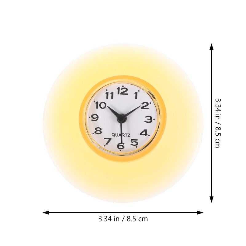 Yellow Waterproof Bathroom Clock with Suction Cup for Mirror Glass Surface Mist Resistant Kitchen Wall - Image 3