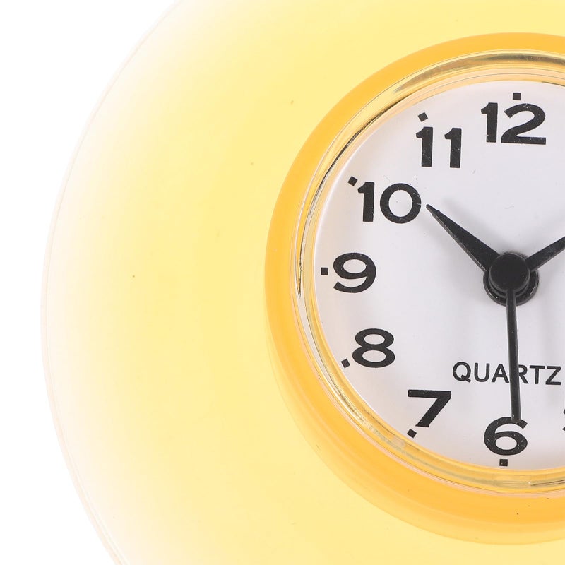 Yellow Waterproof Bathroom Clock with Suction Cup for Mirror Glass Surface Mist Resistant Kitchen Wall - Image 4