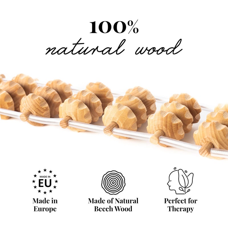 Tuuli Accessories â€“ Back Massager with Rollers and Rope, Multi-Functional Back Roller and Neck Massager, Eases Muscle Tension and Supports Skin Health, Muscle Roller 47.2 inches - Image 4