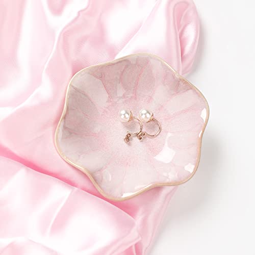 Binoster Ceramic Leaf Jewelry Dish, Pink Key Tray, Modern Jewelry Holder, Small Ring Dish, Trinket Tray, Nightstand Decor Room Decor - Image 2