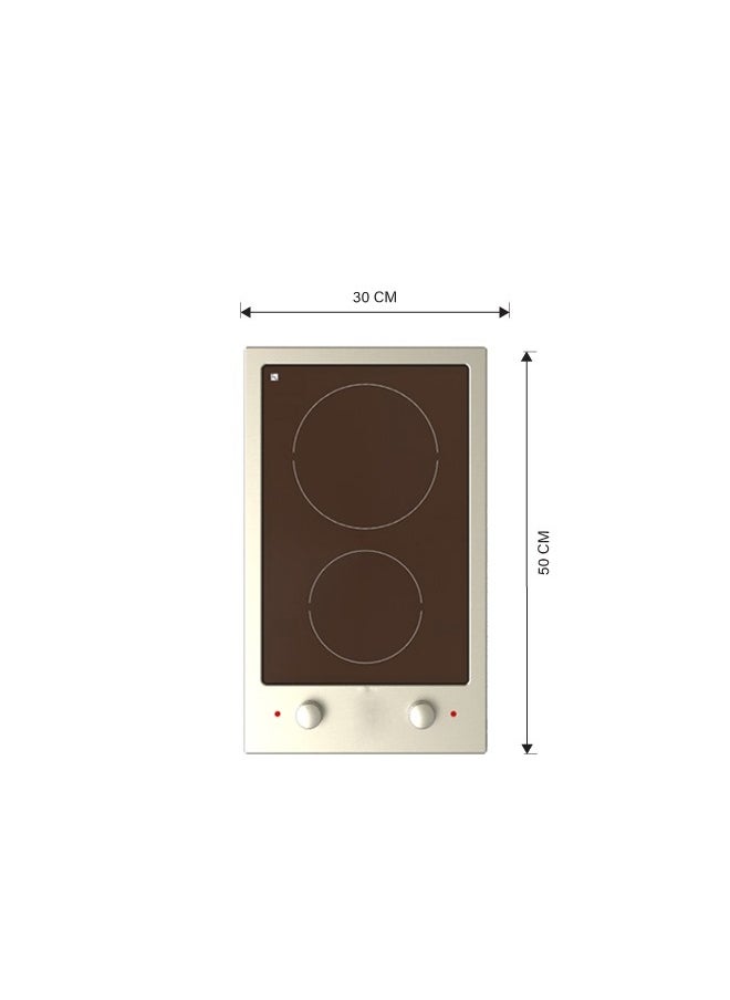 kitchen Line Ceramic Electric Hob - 30 cm - Stainless Steel - Heat Indicator Lamp - JV2004  - Image 2