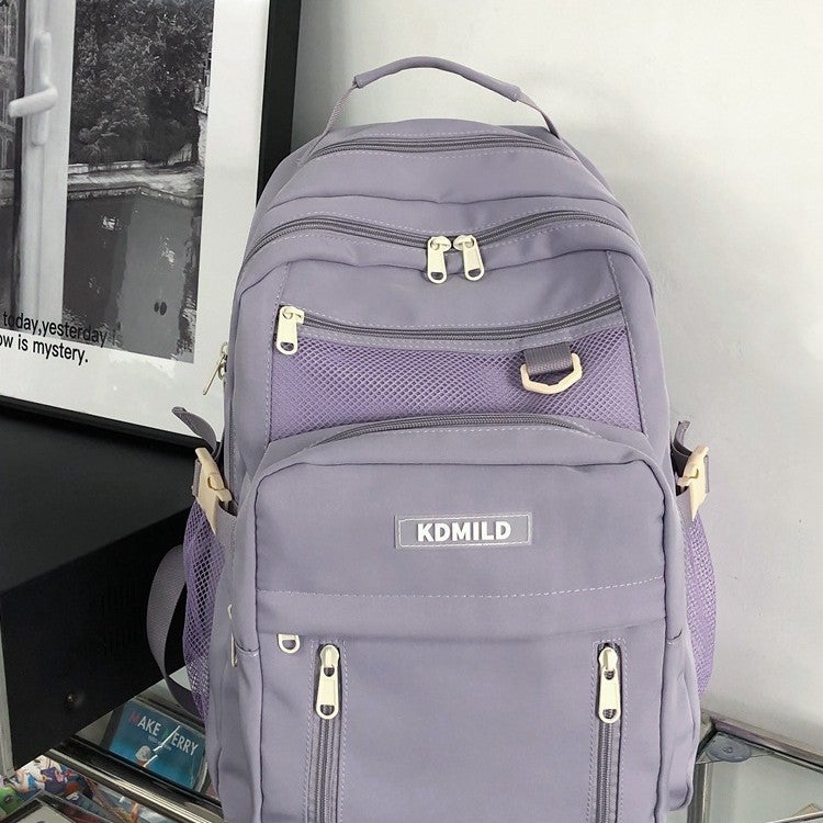 KDMILD High School Backpack Breathable Expandable Multi-Compartment Nylon Urban Style - Image 3