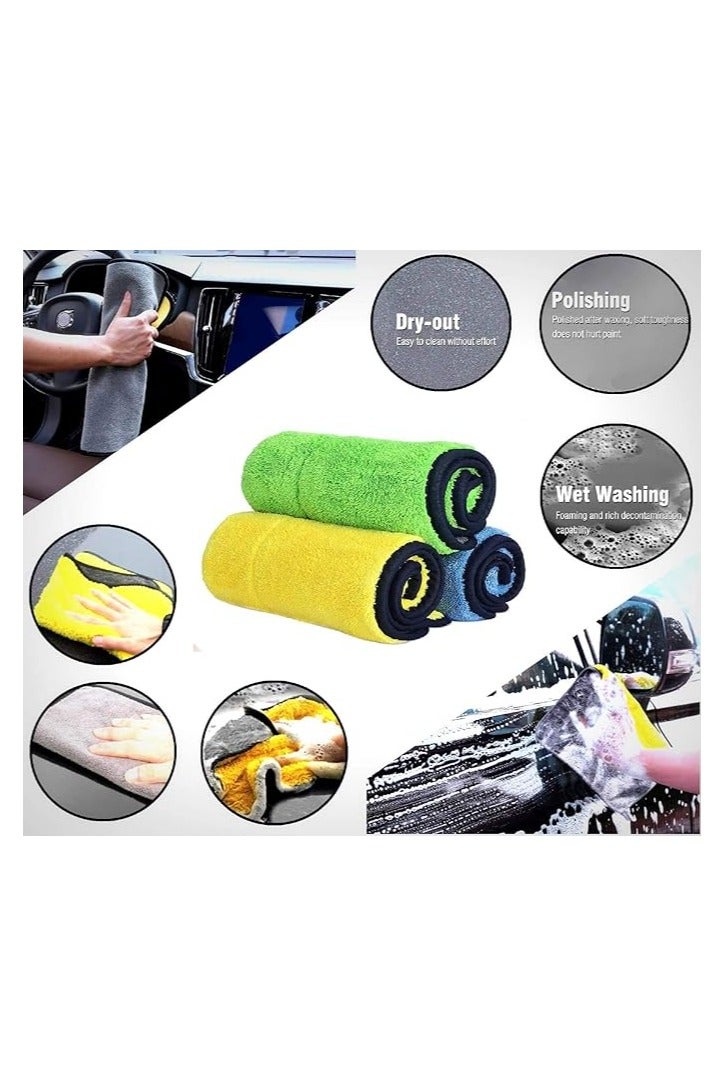3pcs Microfiber Car Drying Towel for Car Cleaning and Detailing, Double Sided, Extra Thick Plush Microfiber Towel Lint Super Absorbent Detailing Towel for Car,Windows,Screen and Kitchen - Image 5