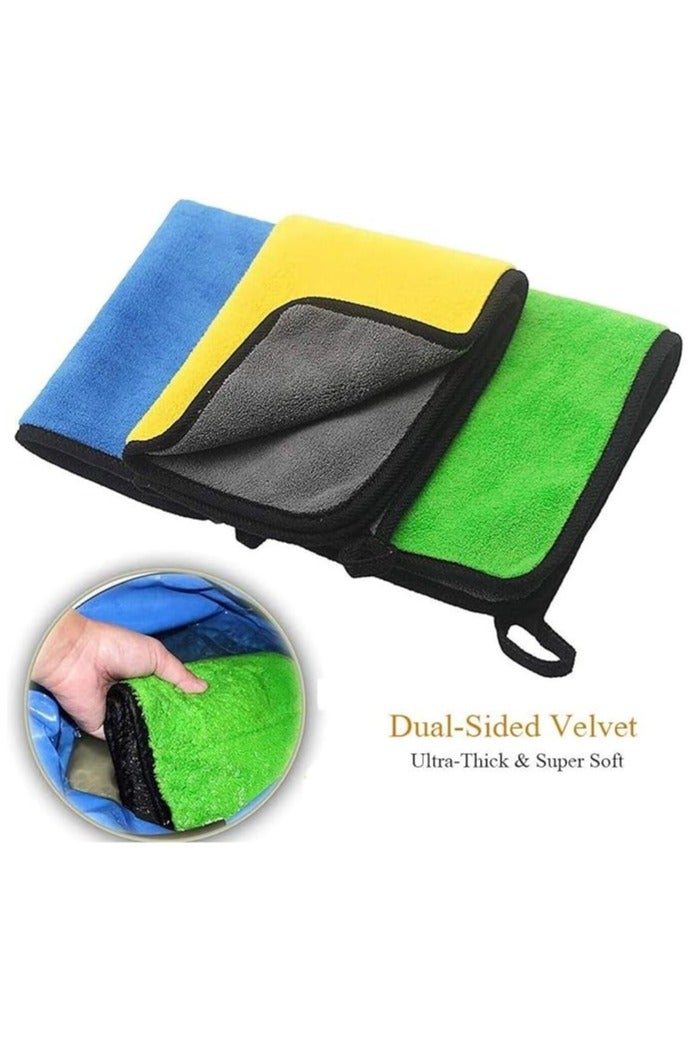 3pcs Microfiber Car Drying Towel for Car Cleaning and Detailing, Double Sided, Extra Thick Plush Microfiber Towel Lint Super Absorbent Detailing Towel for Car,Windows,Screen and Kitchen - Image 3
