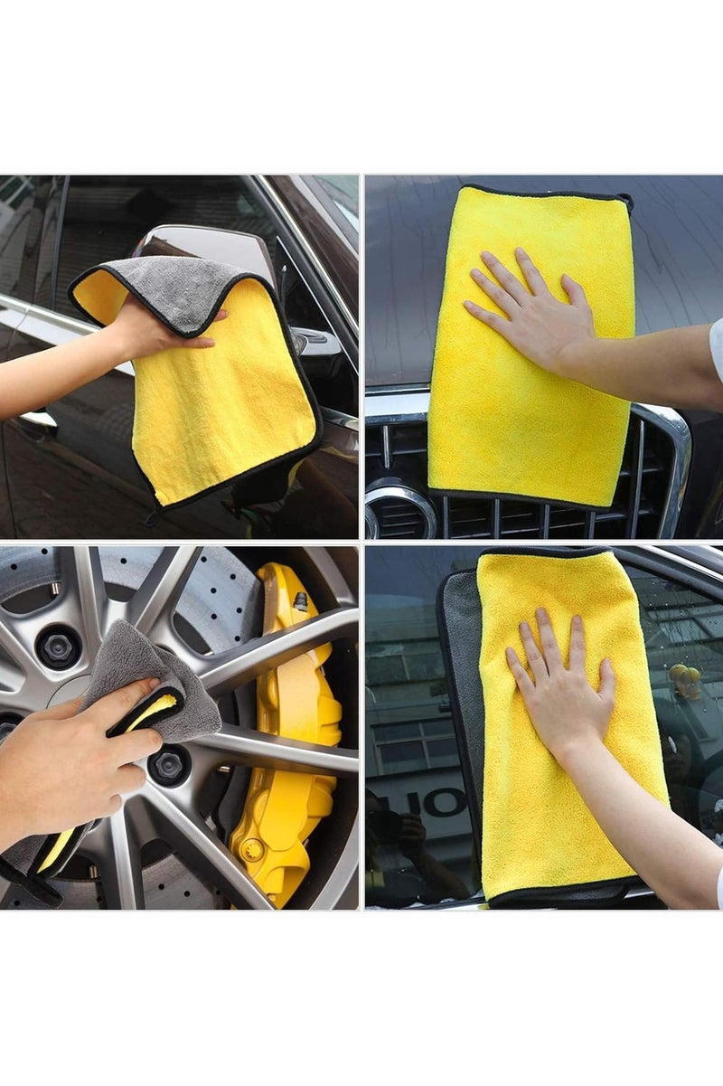 3pcs Microfiber Car Drying Towel for Car Cleaning and Detailing, Double Sided, Extra Thick Plush Microfiber Towel Lint Super Absorbent Detailing Towel for Car,Windows,Screen and Kitchen - Image 2