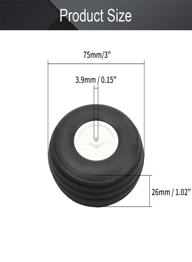 Heyiarbeit 3" RC Model Airplane Foam Wheel Super Light Tire and Wheel Sets for RC Airplane PU Sponge Tire with Plastic Hub 1 Pcs - Image 2