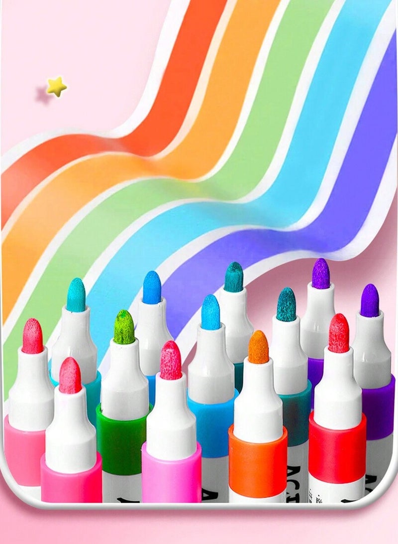 Generic Children’s Acrylic Painting Marker Set – Assorted Colors, Waterproof, Opaque Coloring Markers, Stackable, Quick-Drying, Hand-Painted, Ideal for Kindergarten Learning Supplies  - Image 3