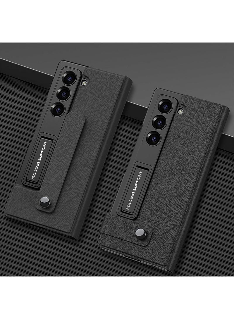 Aookay Compatible with Samsung Z Fold 7 Wallet Case with Card Slots, Adjustable Kickstand, Magnetic Closure, Shockproof All-Around Protection, Matte Textured Leather Case (Cool Black)  - Image 4