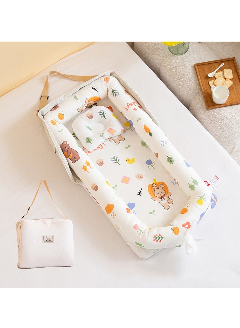 Baby Nest With 100% Cotton Muslin Cover, 0 - 12 Month - Image 1