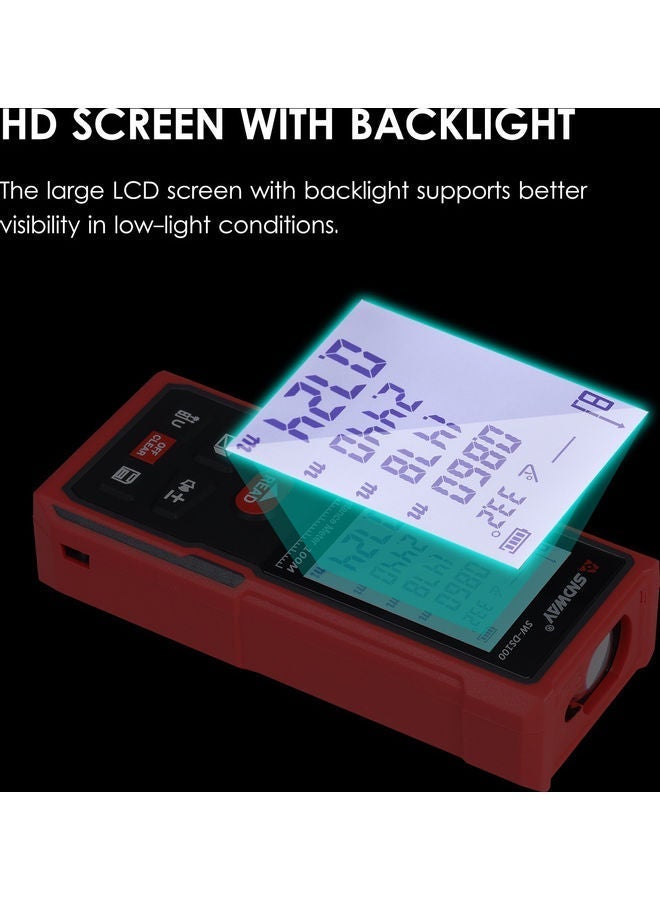 SNDWAY 100 Meters Laser Distance Meter Black/Red - Image 4