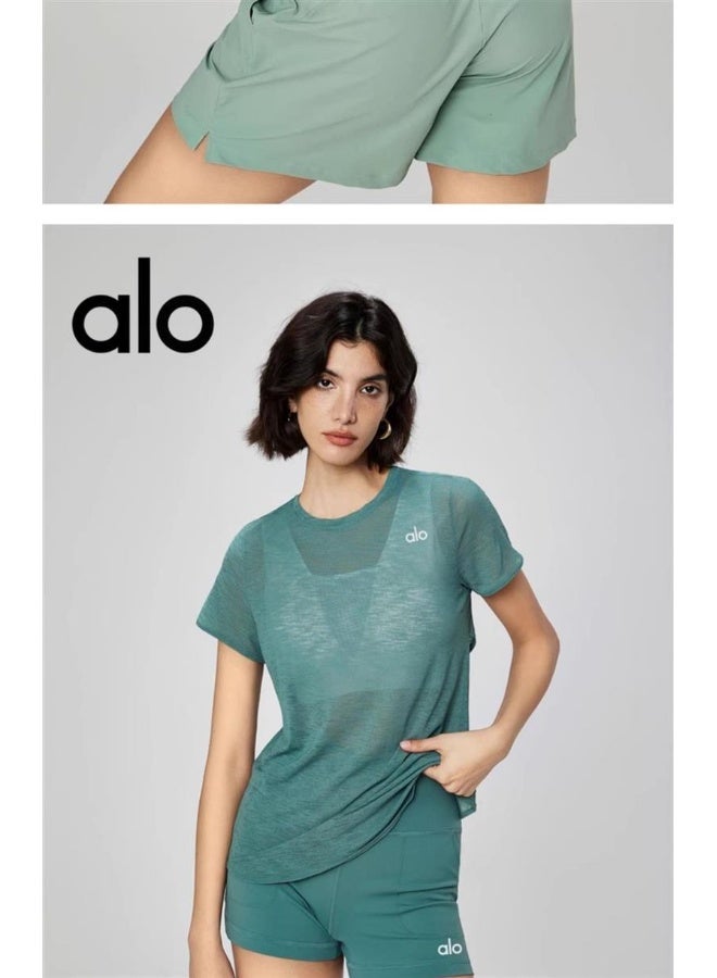 alo Alo Lightweight Loose-Fit Short Sleeve Yoga T-Shirt - Athletic Style - Image 2