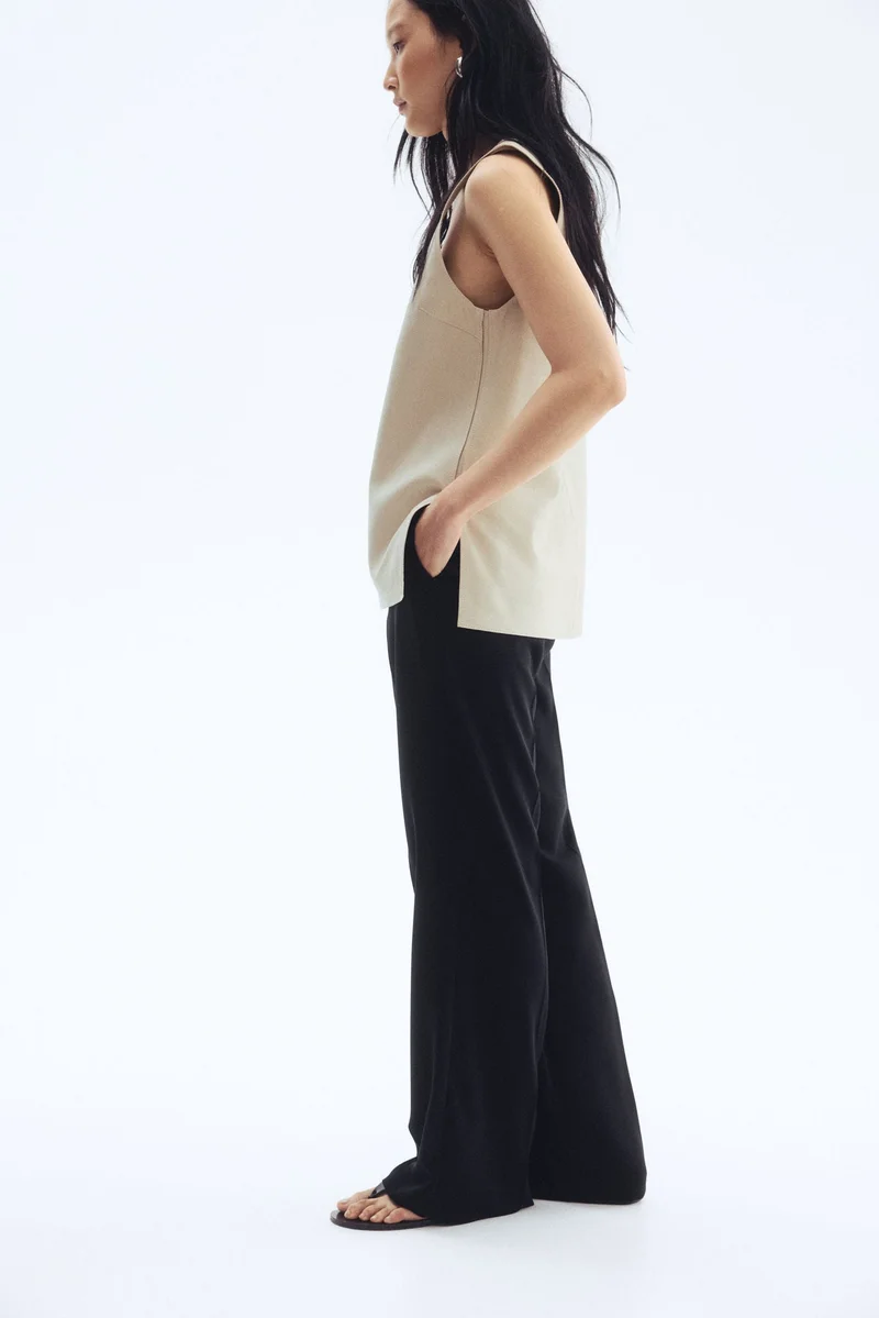 اتش اند ام بنطلون بقصّة مستقيمة مع كسرات