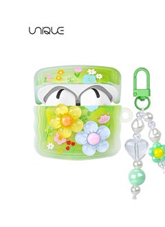 For AirPods 4 Gen Cases - Curly Wave Frame Shape Headphone Case - Three-Dimensional Flower Headphone Case with Flower Keychain, Designed for Airpods 4 Gen