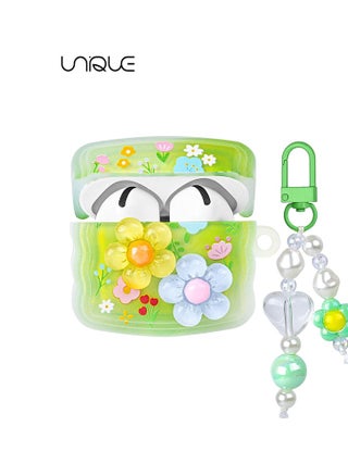 For AirPods 4 Gen Cases - Curly Wave Frame Shape Headphone Case - Three-Dimensional Flower Headphone Case with Flower Keychain, Designed for Airpods 4 Gen - pzsku/Z11E175CFC0E005078096Z/45/1744619473/776da75a-fd75-40c4-9977-7b8090df3e81