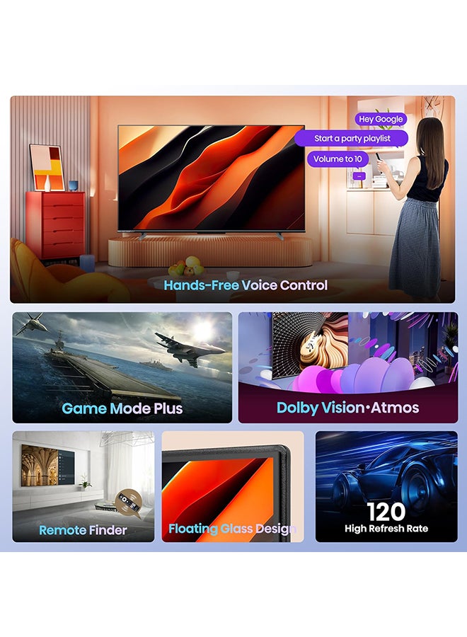 Hisense 55 Inch 4K A6K s\Smart Screen | VIDAA system | Dolby Vision | HDR | 60HZ | Bluetooth | Wi-Fi | New design | (2 USB - 3 HDMI) | (2023) - 55A6K Black - Image 2
