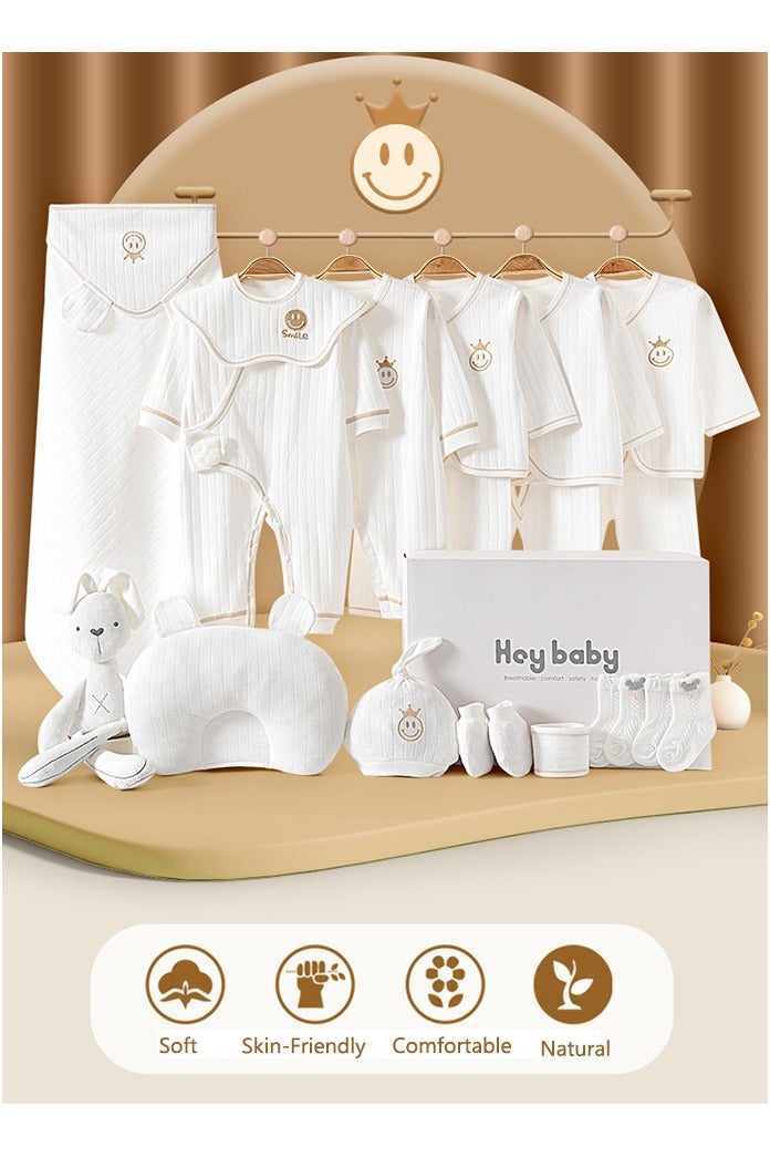 صحراء الواحة طقم هدايا حديثي الولادة، ٢٠ قطعة للعناية بالمولود الجديد، مصنوع من قطن خالص ١٠٠٪، مناسب للأولاد والبنات. يشمل الطقم ملابس أطفال ولوازم يومية. (متوفر لجميع فصول السنة، من عمر ٠ إلى ١٢ شهرًا) - Image 5