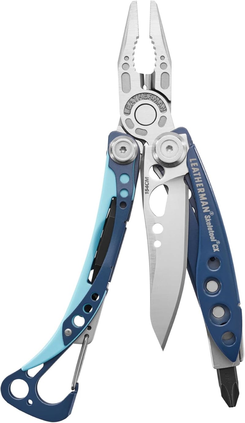 LEATHERMAN , Skeletool CX, 7-in-1 Lightweight, Minimalist Multi-Tool for Everyday Carry (EDC), Home, Garden & Outdoors, Nightshade Blue - Image 1