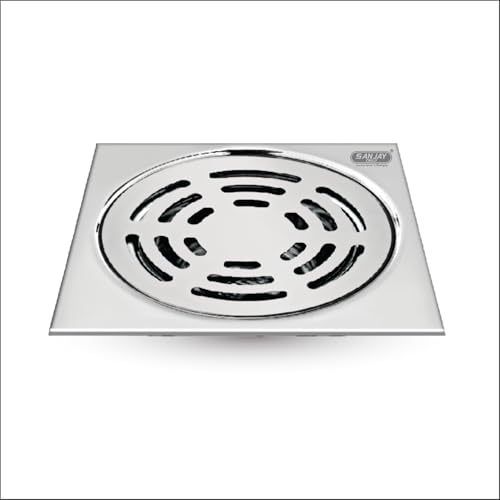 Sanjay Chilly Floor Drainer Square Ringo (3x3 INCH) Floor Drain Jali 304 Grade Stainless Steel Kitchen Floor Trap Anti Cockroach & Insects Long Lasting for Bathroom Trap - Image 1