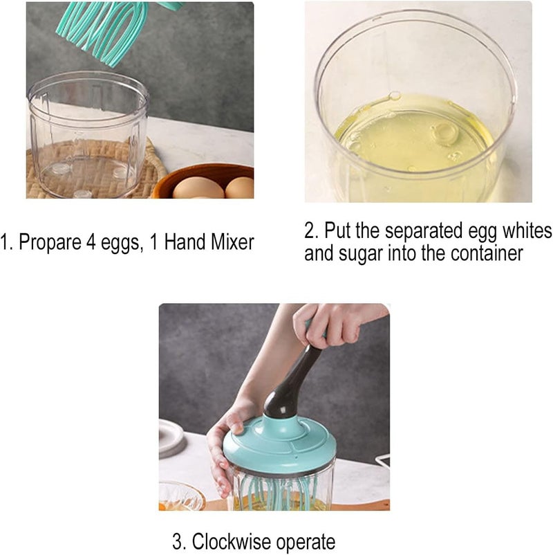 BIYALI Hand Mixer Whisker For Kitchen Hand Blender Plastic Manual Egg Beater Kitchen Baking Tool Hand Rotating Whisk Mixer For Blending Whisking Beating Stirring 1Pcs Multicolor - Image 5