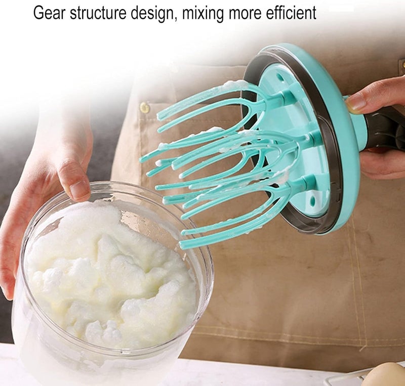 BIYALI Hand Mixer Whisker For Kitchen Hand Blender Plastic Manual Egg Beater Kitchen Baking Tool Hand Rotating Whisk Mixer For Blending Whisking Beating Stirring 1Pcs Multicolor - Image 2
