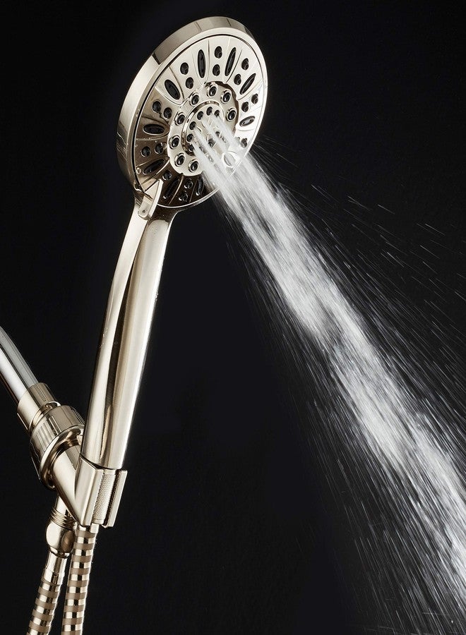 AquaDance High Pressure 6-Setting Hand Held Shower Head with Extra-Long 6 Foot Hose & Bracket - Anti-Clog Nozzles - USA Standard Certified - Top U.S. Brand - ALL BRUSHED NICKEL - Image 3