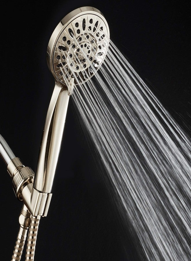 AquaDance High Pressure 6-Setting Hand Held Shower Head with Extra-Long 6 Foot Hose & Bracket - Anti-Clog Nozzles - USA Standard Certified - Top U.S. Brand - ALL BRUSHED NICKEL - Image 4