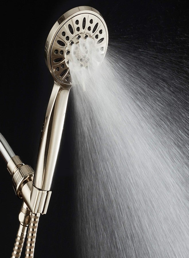 AquaDance High Pressure 6-Setting Hand Held Shower Head with Extra-Long 6 Foot Hose & Bracket - Anti-Clog Nozzles - USA Standard Certified - Top U.S. Brand - ALL BRUSHED NICKEL - Image 5