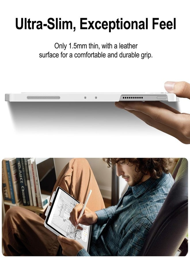 Matekxy Magic-Keyboard Compatible Case for iPad Pro-13 inch M4 2024, Cover with Apple Pencil Holder for Smart MagicKeyboard Folio Slim Durability, with Durable Leather, (Keyboard Not Included), White - Image 5