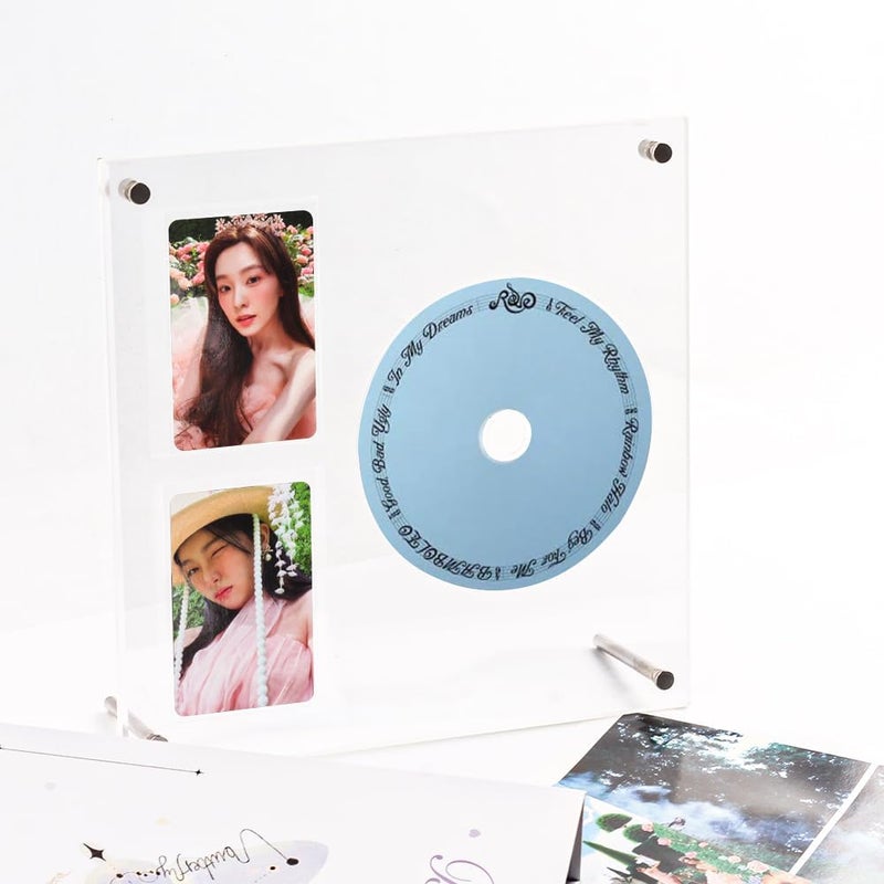 baskiss Photocard and CD Holder Stand, Acrylic Ablum Standing Display, 66 x 91 mm Card Cares Ultra Clear Trading Cases Protectors for Kpop Photocard Baseball Basketball Card Display (1CD+2Cards) - Image 5