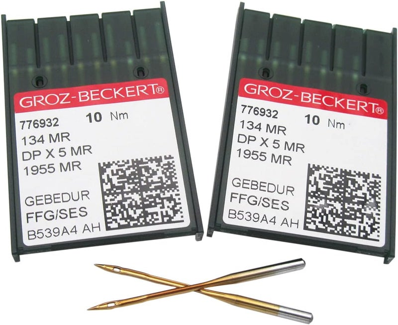 ckpsms GROZ-BECKERT Needle in Clear Plastic Box-20 Groz Beckert 134MR 1955MR DPX5MR Long-Arm Quilting Machine Needles (20PCS Groz-Beckert-134MR 21/130) - Image 1