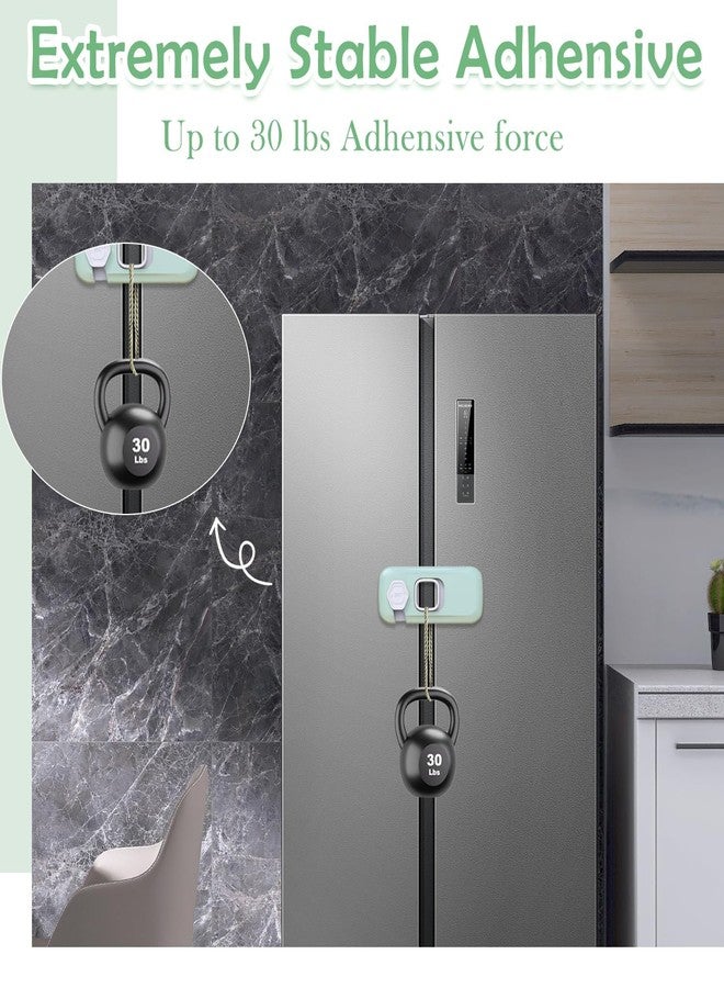 DEVHEART 2 Pcs Fridge Locks Child Proof, Refrigerator Lock, Strong Adhesive Fridge Door Lock, Easy Install Child Lock for Cupboard, Drawers, TV Cabinet, Essential Baby Safety Products. - Image 4