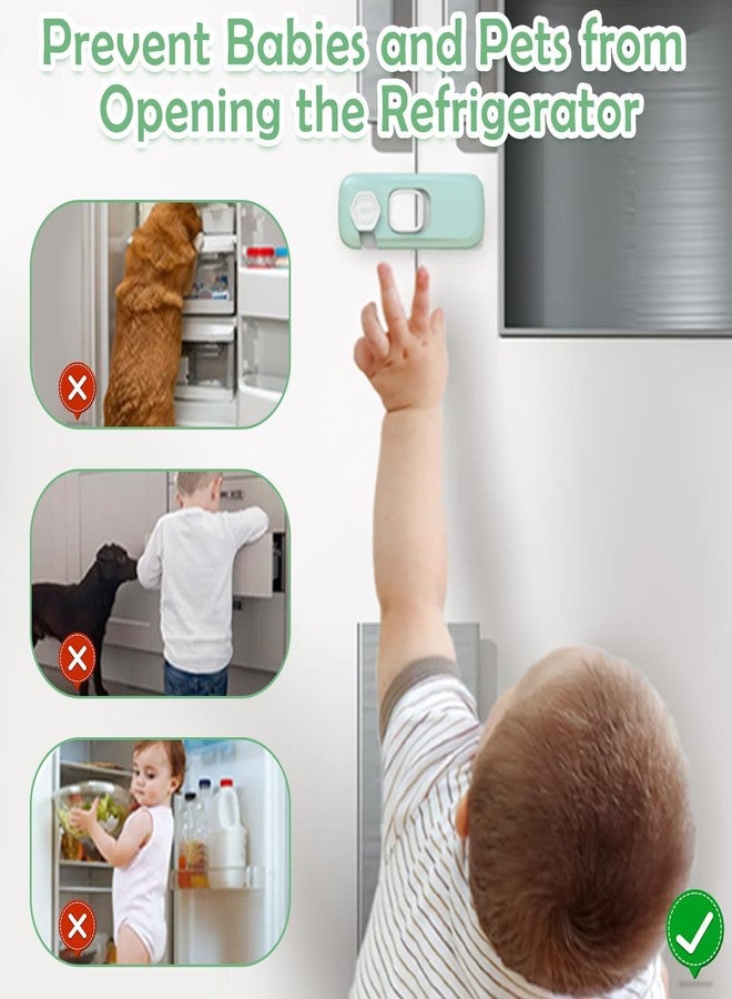 DEVHEART 2 Pcs Fridge Locks Child Proof, Refrigerator Lock, Strong Adhesive Fridge Door Lock, Easy Install Child Lock for Cupboard, Drawers, TV Cabinet, Essential Baby Safety Products. - Image 3