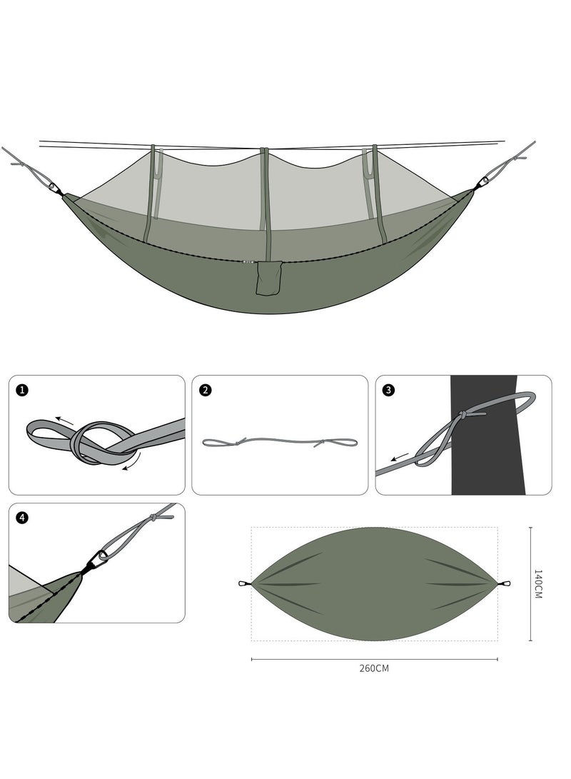 Hammock outdoor anti-mosquito hammock encrypted mesh with mosquito net picnic camping hammock - Image 2