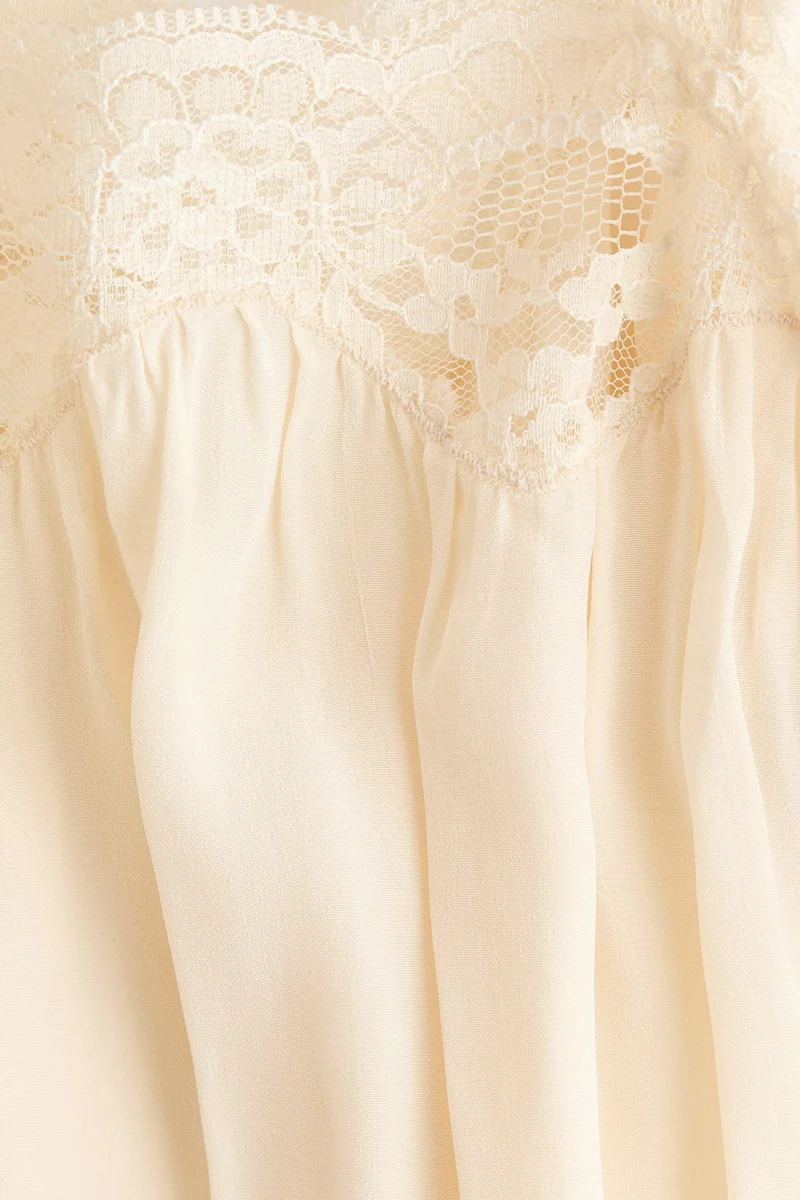 H&M Lace-trimmed viscose top