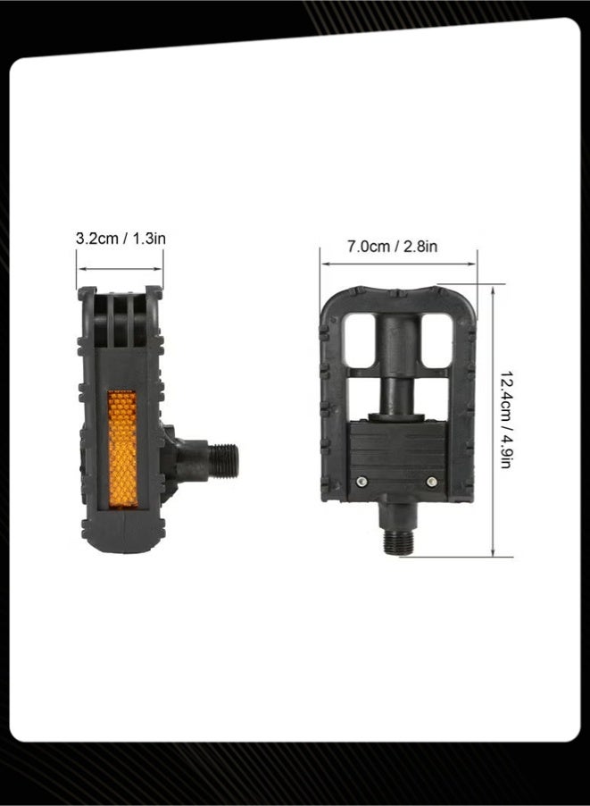 Pair of Foldable Bicycle Pedals, 9/16 Inch Universal Folding Bike Pedals with Reflective Strip, Non-Slip Cycling Pedals for Folding Bike, E-Bike, Mountain Bike - Image 2