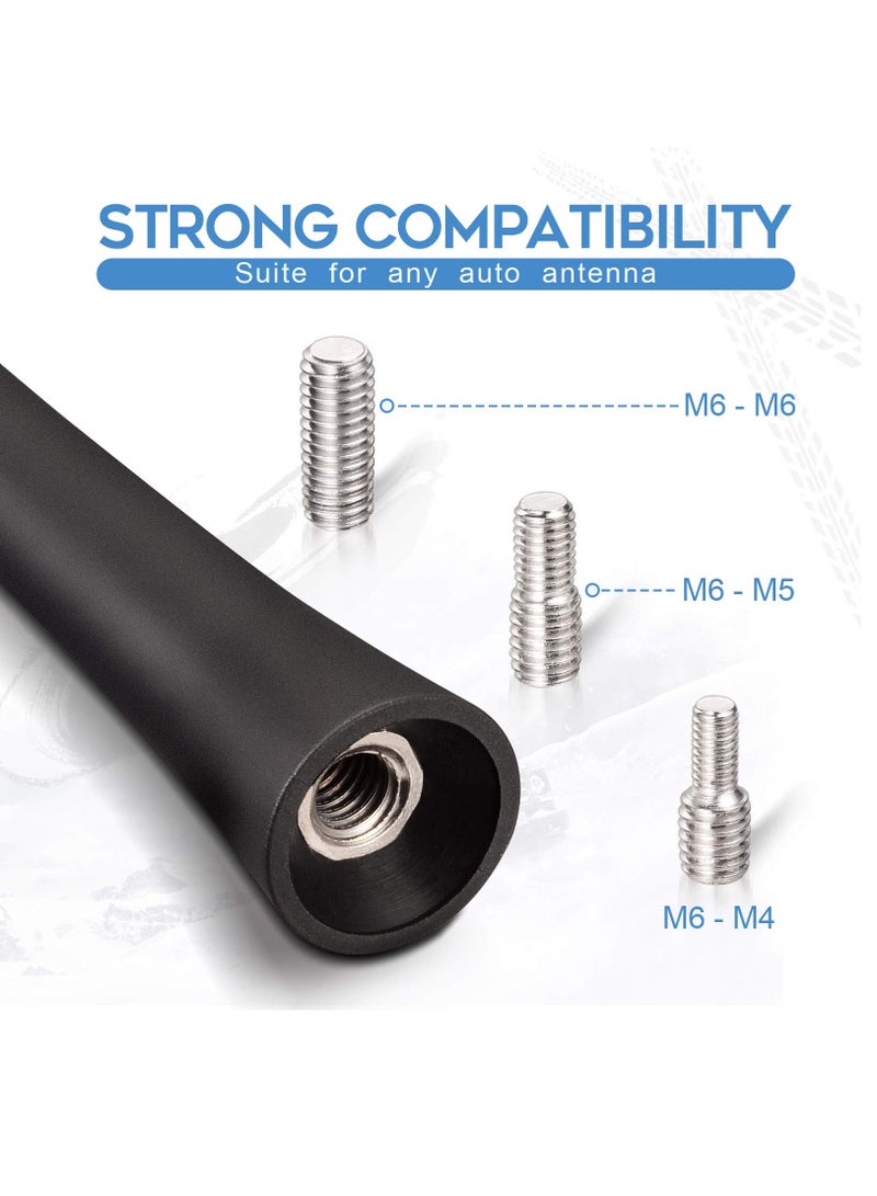 Hihonor Universal Car Aerial Antenna 17.5cm FM/DAB Car Radio Aerial Replacement Short Rod Vehicle Rubber Car Roof Mount Antenna Mast for Truck SUV, Screws in M4 M5 M6 - Image 3