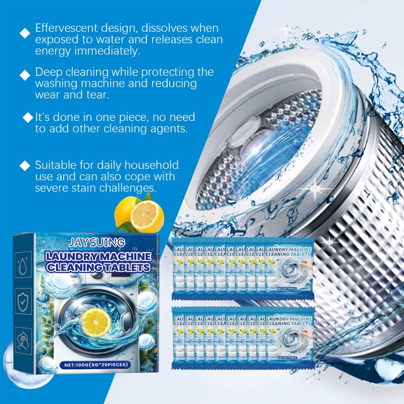 Jaysuing Washing Machine Stain Removal Tablets Gentle Care Special Tablets For Washing Machine Drum - Image 5