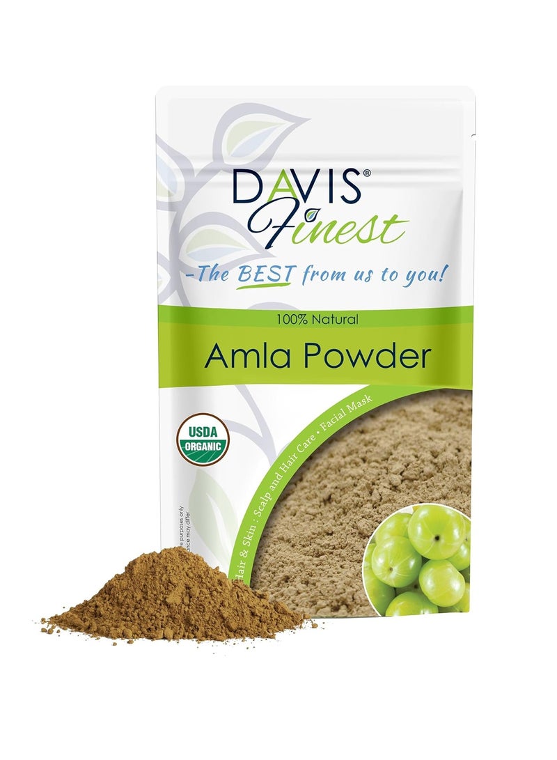 Davis Finest Organic Amla Powder 250g Ayurvedic Hair Growth Strengthening Deep Conditioning Anti frizz Hair Shine  - Image 1